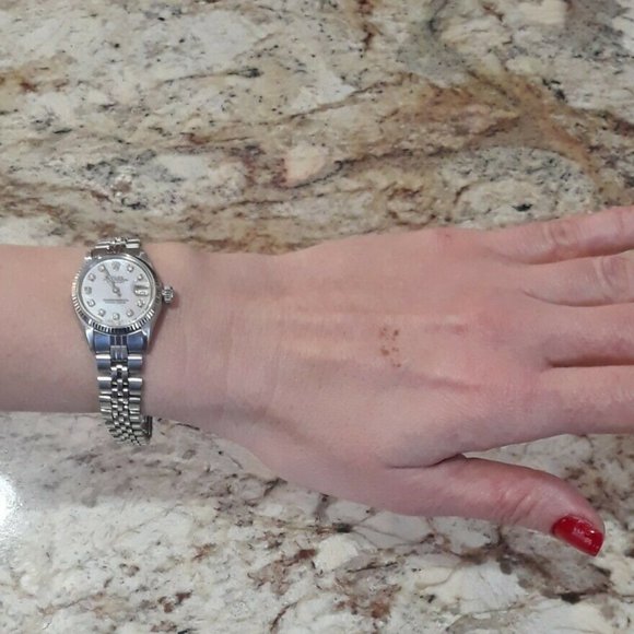 Rolex Ladies Datejust Date Oyster Steel Diamond Dial 14K White Gold Bezel Watch main image 8